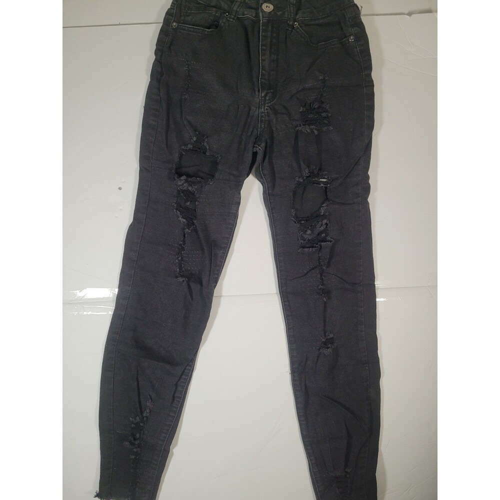 Red Fox Black Distressed Jeans – Size 9 (17" Waist Flat)....A-16